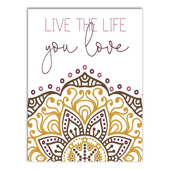Live The Life You Love Yellow 12" x 16" Canvas Wall Art